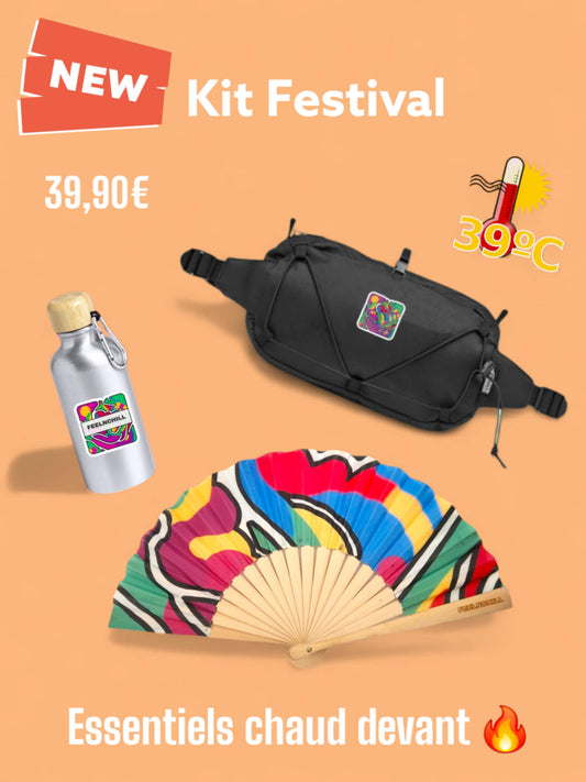 Kit Festival été – Essentiels Chaud Devant | Banane, Gourde & Éventail